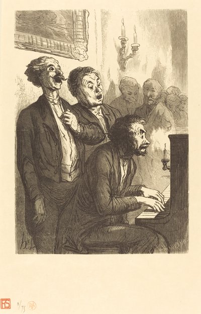 Lounge Şarkıcılar by Charles Maurand after Honoré Daumier