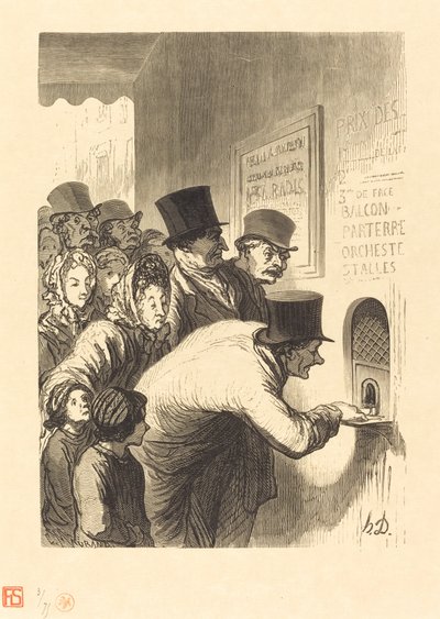 Bir tiyatro gişesi by Charles Maurand after Honoré Daumier