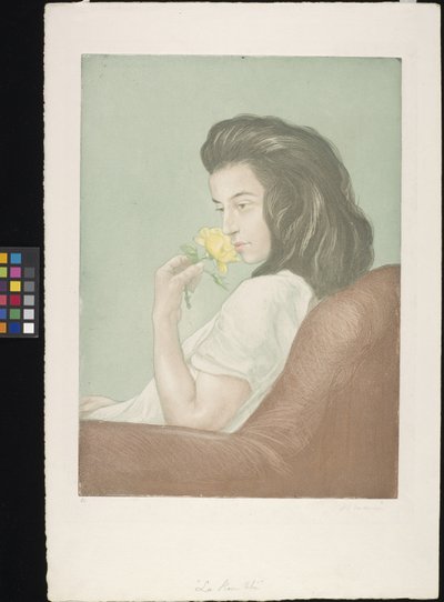 La Rose Thé (The Tea Rose) (krem serilmiş kağıt üzerine gravür ve aquatint) by Charles Maurin