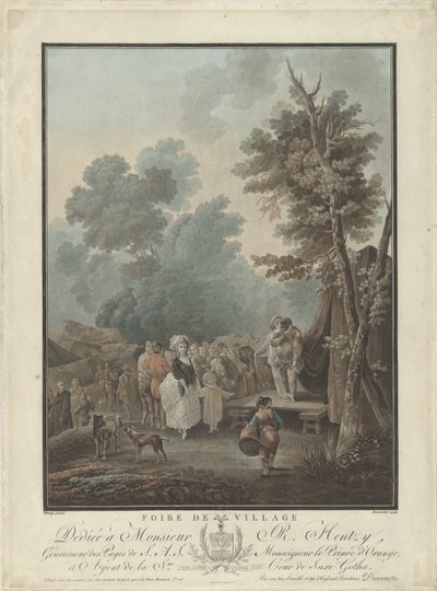 köy festivali Foire de Village (nesne üzerindeki başlık) Dört tür sahnesi (dizi adı) by Charles Melchior Descourtis