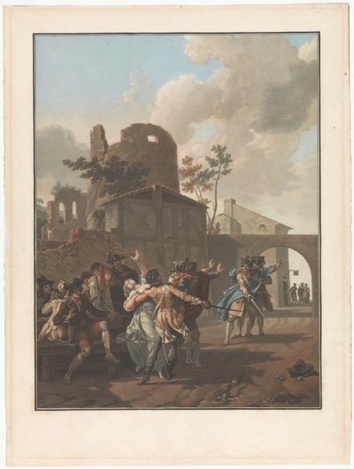 Köy Hayatından Dört Sahne The Quarrel La Rixe Köy hayatından dört tür sahne (dizi adı) by Charles Melchior Descourtis