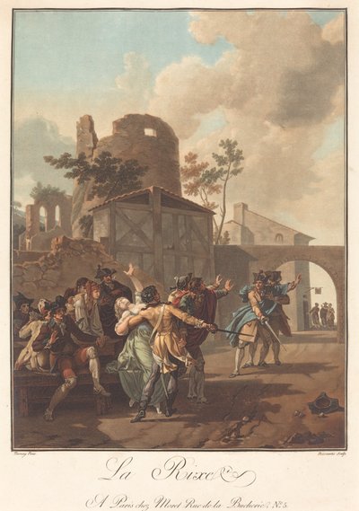 La Rixe (Kavga) by Charles Melchior Descourtis after Nicolas Antoine Taunay