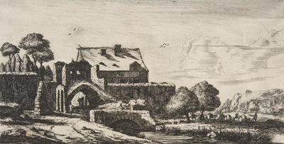Saint-Denis yakınlarında bir su değirmeni, 1850. by Charles Meryon