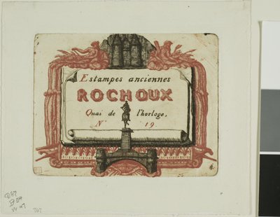 Baskı Satıcısının Adres Kartı, Rochoux by Charles Meryon