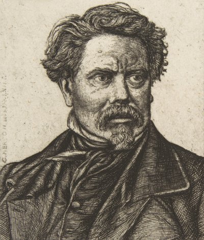Benjamin Fillon, bir fotoğraftan sonra, 1862. by Charles Meryon