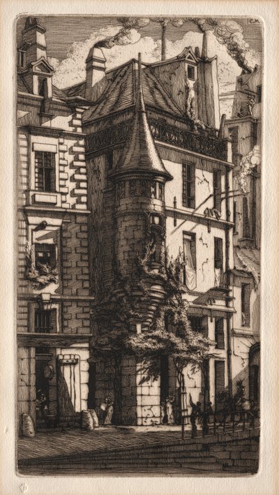 Paris Gravürleri: Taretli Ev, Dokumacılar Sokağı by Charles Meryon