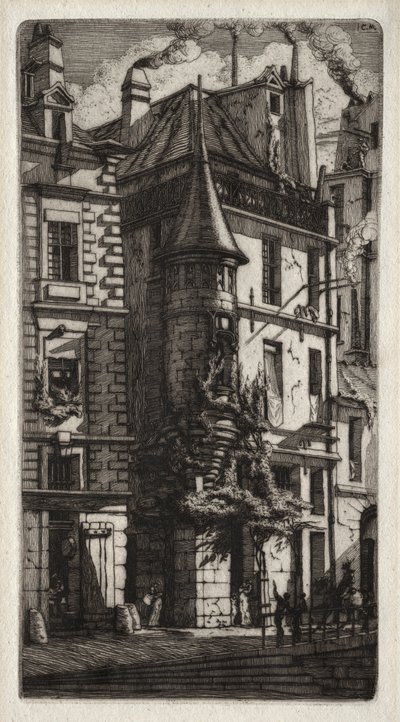 Paris Gravürleri: Taretli Ev, Weavers Caddesi, 1852. by Charles Meryon
