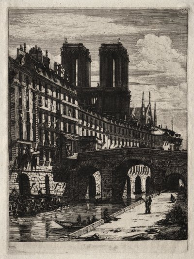 Paris Gravürleri: Küçük Köprü by Charles Meryon