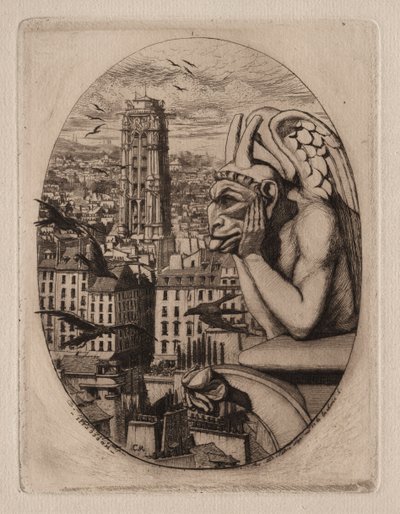Paris Gravürleri: Gargoyle by Charles Meryon