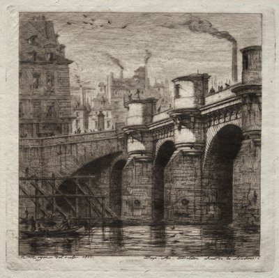 Paris Gravürleri: Yeni Köprü, 1853. by Charles Meryon