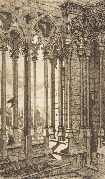 Galeri, Notre-Dame Katedrali, Paris, 1853. by Charles Meryon
