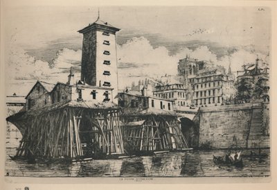 Notre Dame 9. Devlet Pompası, 6 34 x 9 78 İnç, 1852, 1927 by Charles Meryon