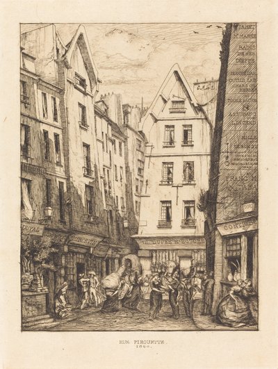 Rue Pirouette, Les Halles, Paris (Pirouette Caddesi, Pazarların Yakınında, Paris) by Charles Meryon
