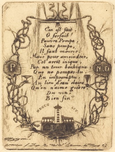 Küçük pompa, Paris (Notre Dame Pompası, küçük plaka) by Charles Meryon