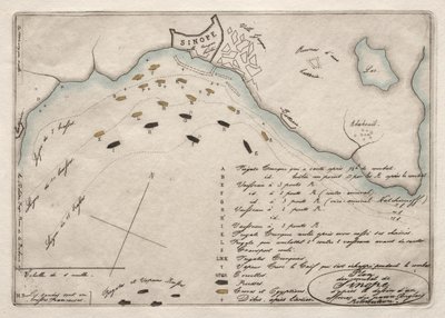 Sinop Savaşı Haritası, 1853. by Charles Meryon