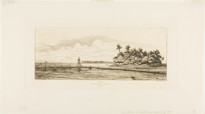 Okyanusya: Balık Tutma, Uea veya Wallis Grubunda Palmiyeli Yakın Adalar, 1845 by Charles Meryon