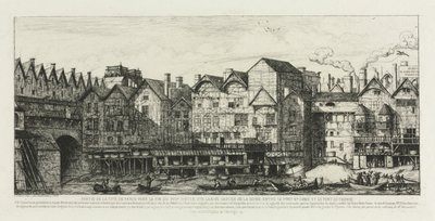 Onyedinci Yüzyılın Sonunda Paris şehrinin bir parçası, 1861. by Charles Meryon