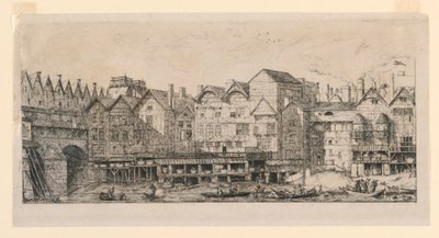 17. yüzyılın sonlarına doğru şehrin bir parçası by Charles Meryon
