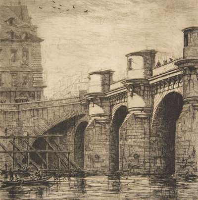Pont Neuf, Paris, 1853. by Charles Meryon