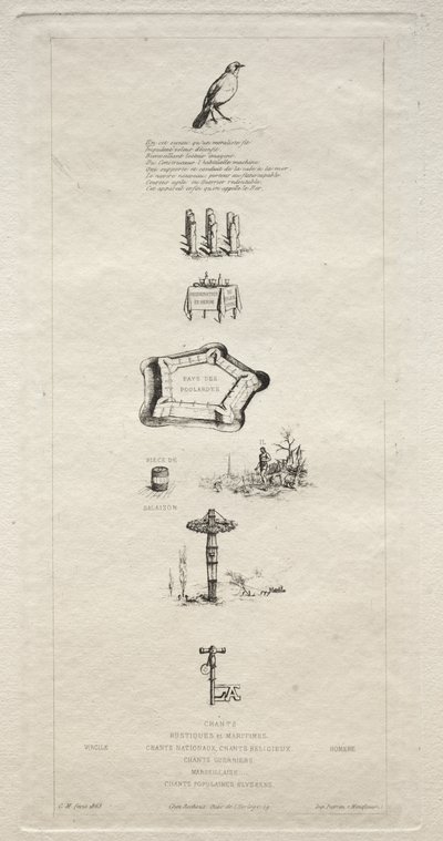 Rebus: Beranger, 1863'te tarlaların anahtarına asla sahip olmadığı için gerçekten güçlü değildi. by Charles Meryon