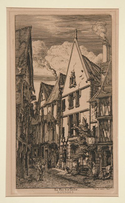 Kumaşların sokağı, ? Bourges by Charles Meryon