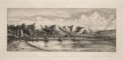 Kömür Yakıcı Noktasında Seine Balıkçılığı, Akaroa, 1865. by Charles Meryon