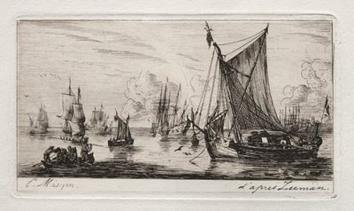 Güney Denizi Balıkçıları, 1850. by Charles Meryon
