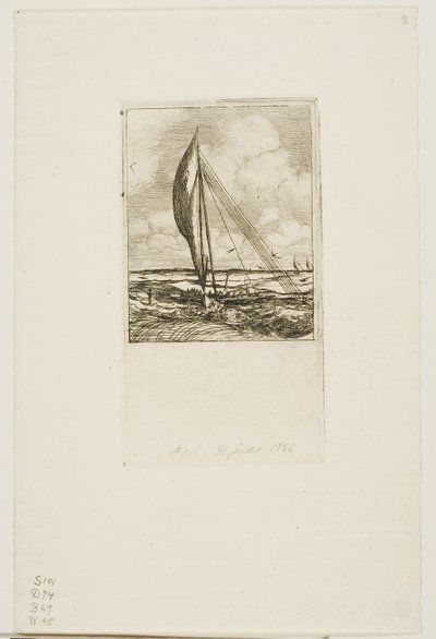 Swift-Sailing Proa, Mulgrave Takımadaları, Okyanusya by Charles Meryon