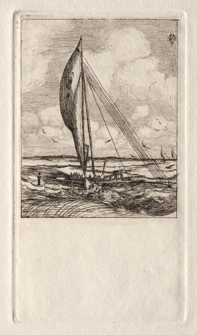 Swift Sailing Proa, Mulgrave Takımadaları, Okyanusya by Charles Meryon