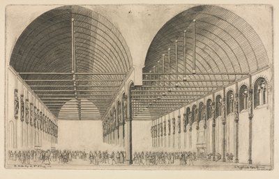 Adalet Sarayı Giriş Odası, Paris, 1855. by Charles Meryon