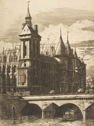 Saat Kulesi, Paris, 1852. by Charles Meryon