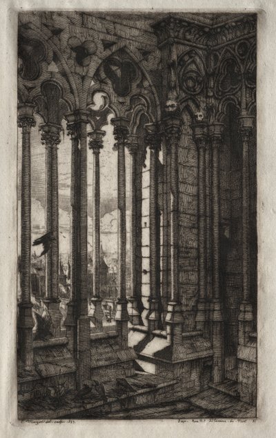 Paris Gravürleri: Notre Dame Galerisi, 1853. by Charles Meryon