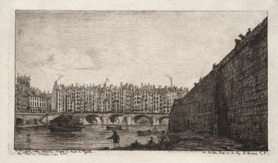 Exchange Köprüsü, Paris, yaklaşık 1784 by Charles Meryon