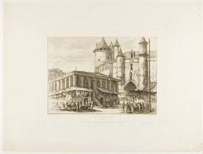 Grand Châtelet, Paris, c. 1780, daha önceki bir çizimden sonra by Charles Meryon
