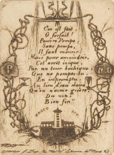 Notre-Dame Pompa küçük plakası, 1854. by Charles Meryon