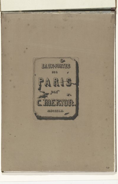 Eaux-fortes sur Paris albümünde Titelblad Paris