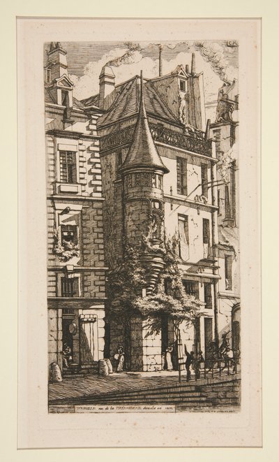 Tourelle, Rue de la Tixeranderie (Taretli ev, rue de la Tixeranderie) by Charles Meryon