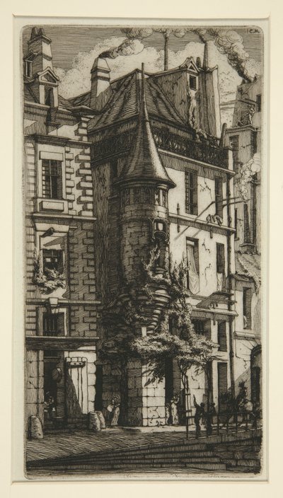 Taret, rue de la Tixeranderie (Taretli ev, rue de la Tixeranderie) by Charles Meryon