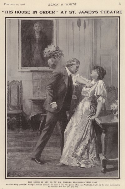 İngiliz aktörler George Alexander ve Irene Vanbrugh, Arthur Wing Pinero
