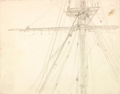 Kağıt üzerinde Direk ve Arma kaleminin detayı by Charles Napier Hemy