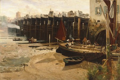 Eski Putney Köprüsü by Charles Napier Hemy