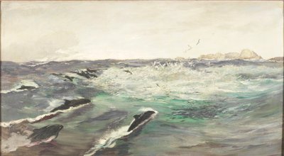 Uskumru kovalayan yunuslar by Charles Napier Hemy