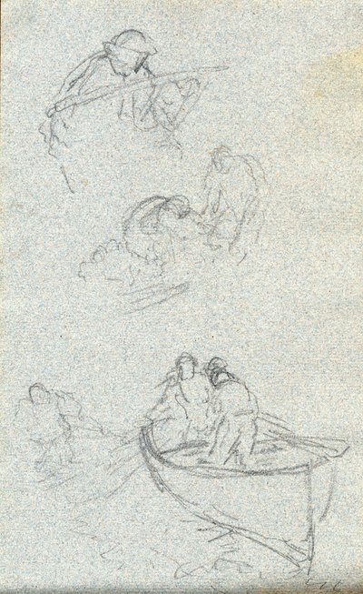 Eskiz defteri (tebeşir (beyaz) ve kağıt üzerine kurşun kalem) by Charles Napier Hemy