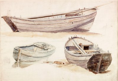 Somon Tekneleri Çalışmaları (gövde rengi) by Charles Napier Hemy