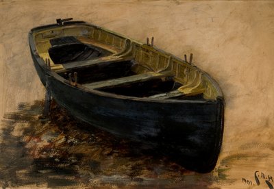 Bir Teknenin İncelenmesi, 1901 (kağıt üzerine yağlı boya) by Charles Napier Hemy