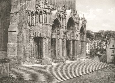 Chartres Katedrali - Portico du Midi XII. Yüzyıl, c. 1854, basılmış c. 1857. by Charles Nègre