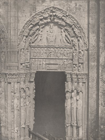 Chartres Katedrali, Batı Yakası, Sağ Yan Kapı, XII. Yüzyıl..., c. 1857. by Charles Nègre
