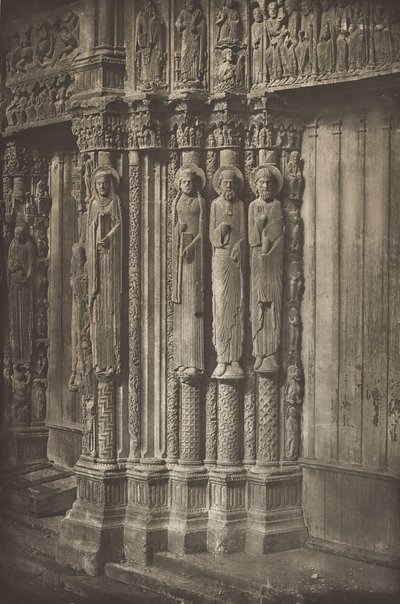 Chartres Katedrali. Kraliyet Portalının Sağ Kapısı, Batı Yakası, XII. Yüzyıl, Temmuz 1857