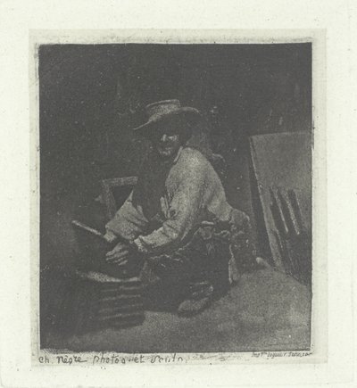 diz çökmüş duvarcı by Charles Nègre