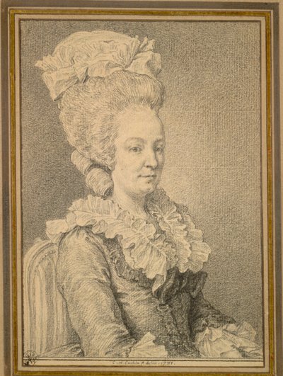 Oturan Bir Kadının Yarım Boy Portresi, 1781. by Charles Nicolas Cochin